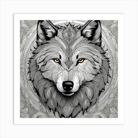 Wolf Head 2 Art Print