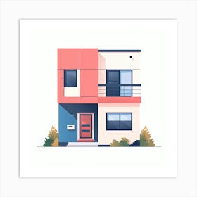 Modern House In Flat Style Art Print