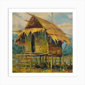 Hut On Stilts Art Print