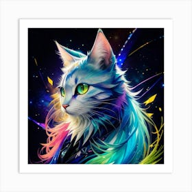 Cat Watercolor Painting Art Print