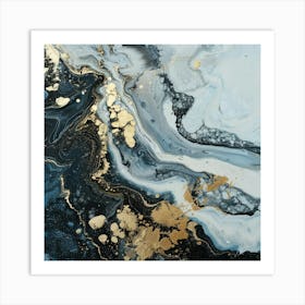 Black And Gold Abstract Painting 1 Art Print