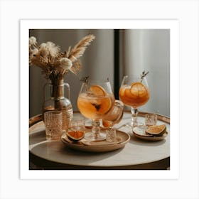 Default Drinks In Different Tableware And Accessories Aestheti 2 Art Print