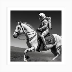 Astronaut Riding A Horse Art Print