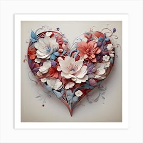 Heart Of Flowers 2 Art Print