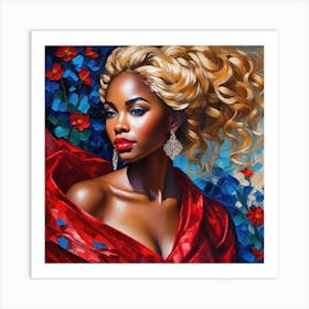 'The Woman In Red' Art Print