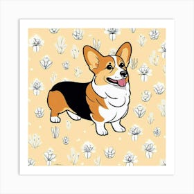 Corgi Dog 4 Art Print