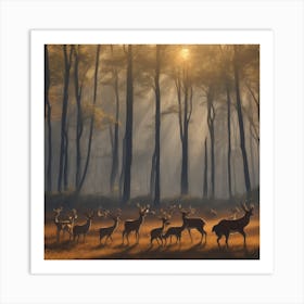 Dreamshaper V7 As The Sun Continued Its Ascent A Group Of Wild 1 Art Print