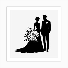 Wedding silhouette 5 Art Print