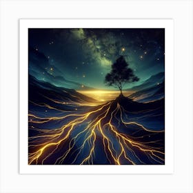 Tree In The dark Art Print