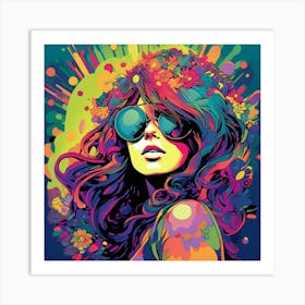 Girl In Sunglasses Art Print