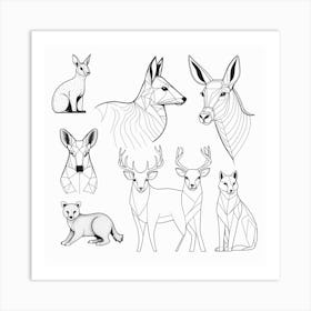 Set Of Animals Art Print