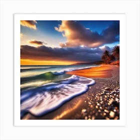 Sunset On The Beach 705 Art Print