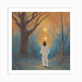 Jesus In The Woods Art Print