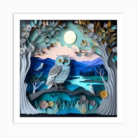 Owl In The Forest 1 Art Print