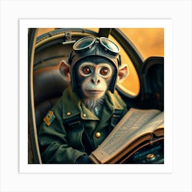 Flux Schnell A Curious Capuchin Monkey With A Youthful Face Br 3 Art Print