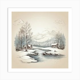 Winter Landscape art print 2 Art Print