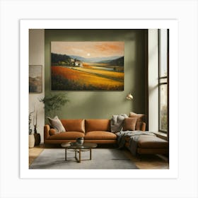 A Photo Of A Large Painting Of A Landscape 16 Art Print