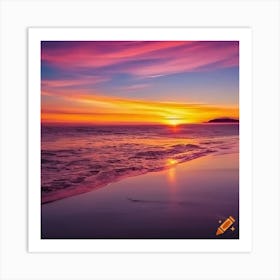 Sunset At The Beach 3 Art Print