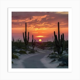 Sunset In The Desert 1 Art Print