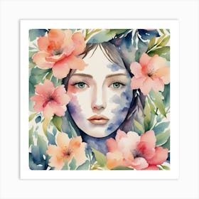 Watercolor Flower Painting Art Print