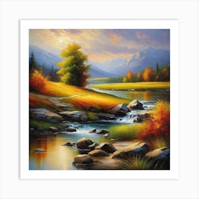 River In Autumn 4 Art Print