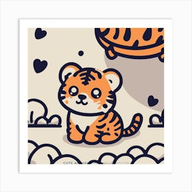 Cute Tiger 15 Art Print