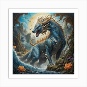 Blue Dragon Art print paintings 1 Art Print