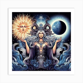 Goddess Of The Moon 2 Art Print