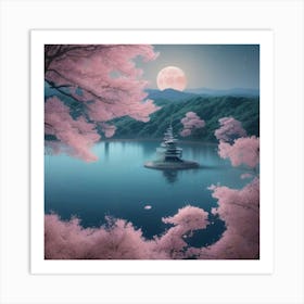 Pink Cherry Blossoms Art Print