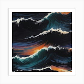 Sunset On The Ocean Art Print