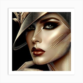 Woman In A Hat 6 Art Print