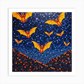 Orange Bats Art Print