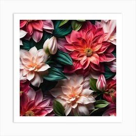 Dahlia Flowers Art Print