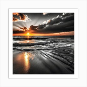 Sunset On The Beach 840 Art Print