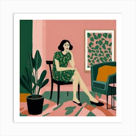 Woman Sitting In A Chair 1 Art Print