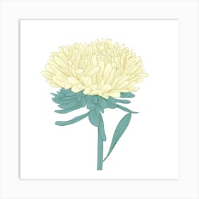 Chrysanthemum WHITE Art Print