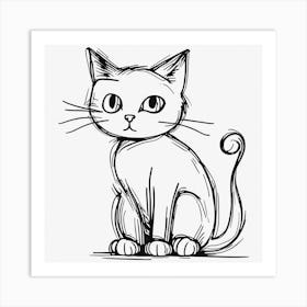 Cat Drawing, 1 Art Print