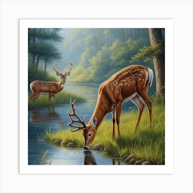 Deer In The Woods 1 Art Print