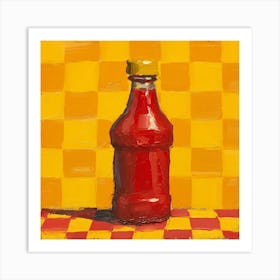 Ketchup Yellow Checkerboard 2 Art Print