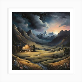 Night In The Mountains art print Art Print