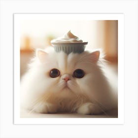 Cute Cat Cream 3 Art Print