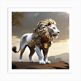 Steampunk Lion 6 Art Print