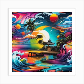 Hawaiian Sunset Art Print