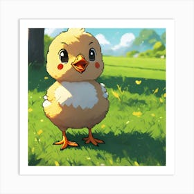 Chicken In The Grass 1 Art Print