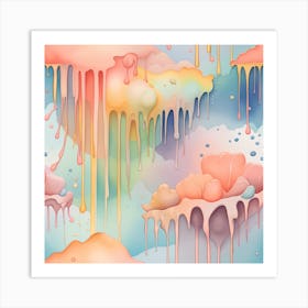 Dripping Clouds Art Print