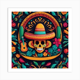 Day Of The Dead Skull 72 Art Print