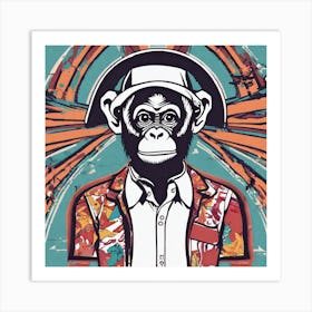 Monkey In A Hat Art Print