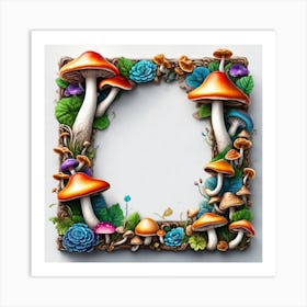 Frame Of Mushrooms Art Print