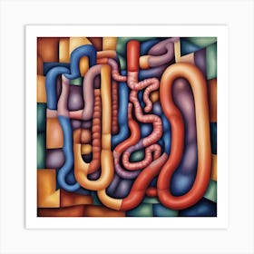 Small Intestine Cubism Style Art Print