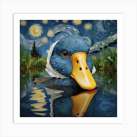 Duck With Starry Sky Art Print